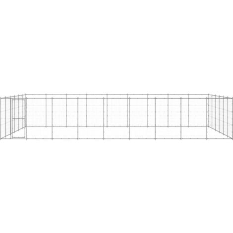 Chenil extérieur cage enclos parc animaux chien extérieur acier galvanisé 65,34 m²