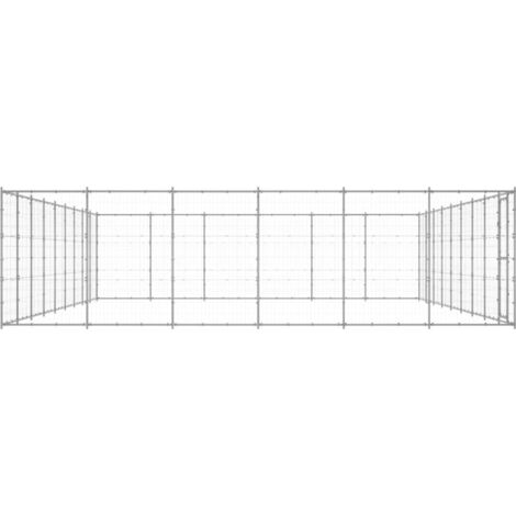 Chenil extérieur cage enclos parc animaux chien extérieur acier galvanisé 65,34 m²
