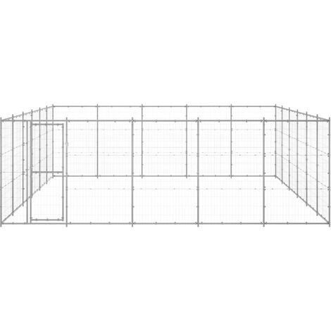 Chenil extérieur cage enclos parc animaux chien extérieur acier galvanisé 36,3 m²