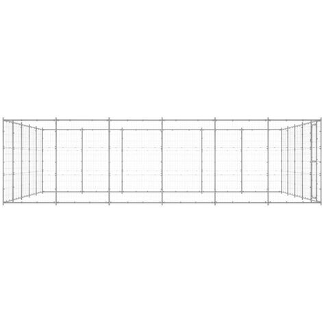 Chenil extérieur cage enclos parc animaux chien extérieur acier galvanisé 36,3 m²
