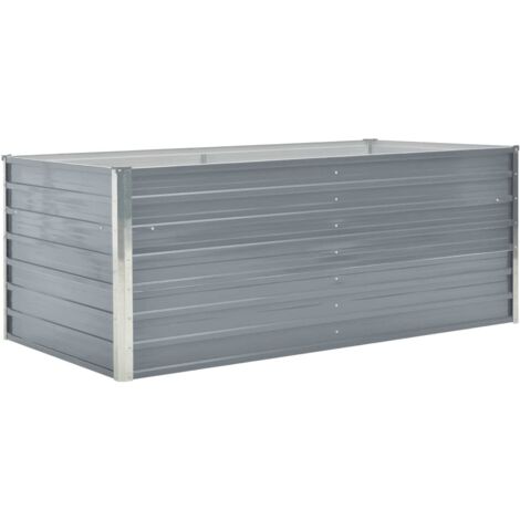 Jardinière 160 x 80 x 45 cm acier galvanisé gris (1/5)