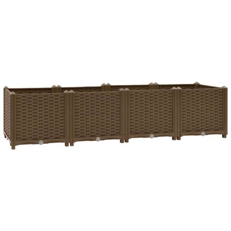 Jardinière lit surélevé plantes fleurs jardin 160 x 40 x 38 cm polypropylène (1/5)