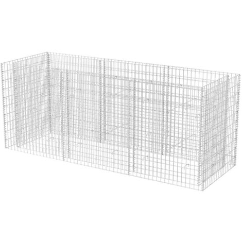 Jardinière lit surélevé plantes fleurs jardin à gabion acier 270 x 90 x 100 cm (1/5)