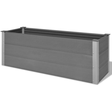 Jardinière lit surélevé plantes fleurs jardin WPC 150 x 50 x 54 cm gris (1/5)