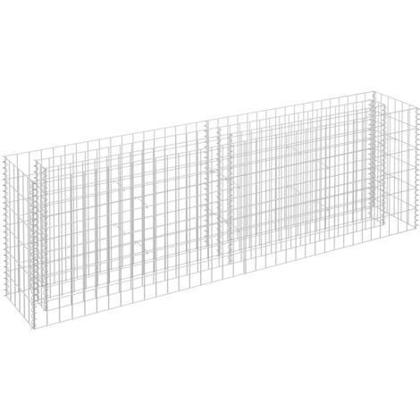 Jardinière lit surélevé plantes fleurs jardin à gabion acier galvanisé 180 x 30 x 60 cm (1/6)
