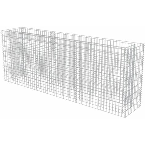 Jardinière lit surélevé plantes fleurs jardin à gabion acier galvanisé 270 x 50 x 100 cm (1/5)
