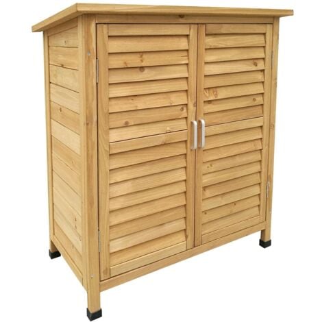 Cabane abri de jardin doubles portes 87 x 46 x 91 cm bois épicéa