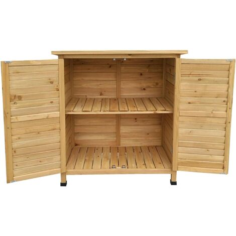Cabane abri de jardin doubles portes 87 x 46 x 91 cm bois épicéa