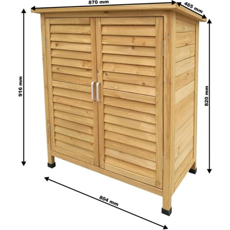 Cabane abri de jardin doubles portes 87 x 46 x 91 cm bois épicéa