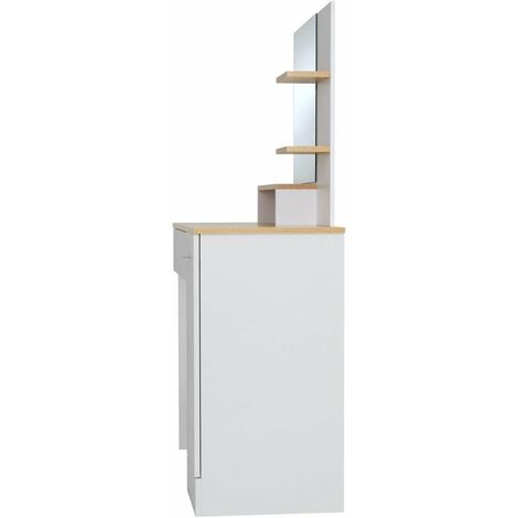 Coiffeuse avec miroir tiroir table de maquillage élégante moderne 137,5 cm blanche
