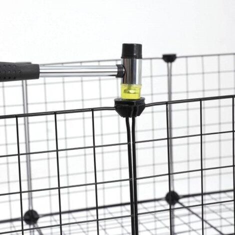 Enclos modulable pour petits animaux cage intérieur 2 niveaux maillet en caoutchouc offert cochon d inde lapin assemblage facile 143 x 73 x 71 cm noir