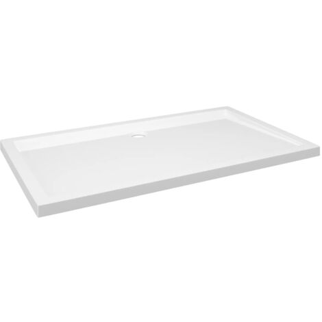 Receveur de douche base de douche bac de douche salle de bain toilette salle d’eau maison intérieur rectangulaire ABS 70 x 120 cm blanc (1/5)