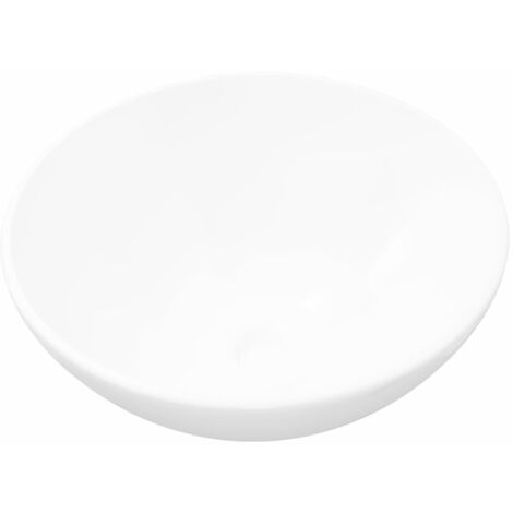 Lavabo de salle de bain diamètre 32,5 cm rond céramique blanc (1/5)
