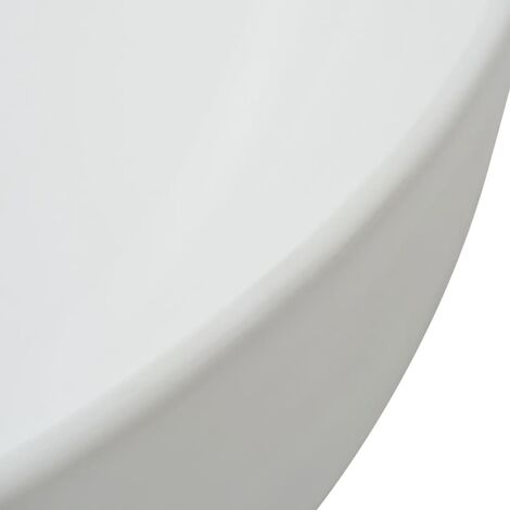 Lavabo salle de bain diamètre 41,5 rond céramique blanc