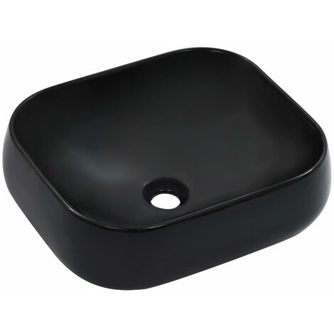 Lavabo salle de bain 44,5 cm céramique noir (1/5)