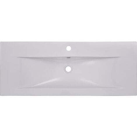 Lavabo salle de bain encastré 101 cm céramique blanc