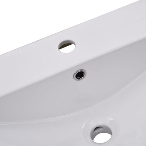 Lavabo salle de bain encastré 101 cm céramique blanc