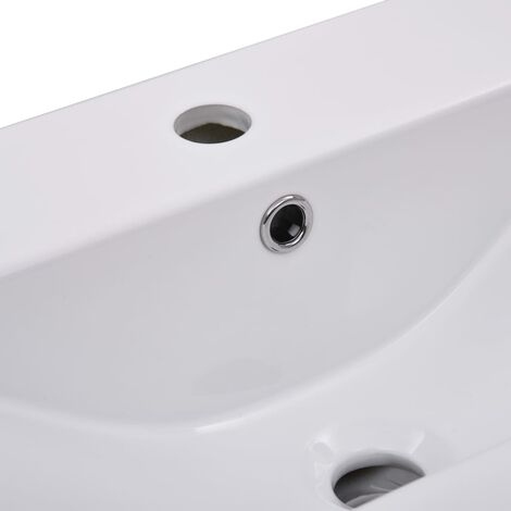 Lavabo salle de bain encastré 61 cm céramique blanc