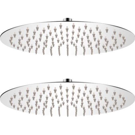 Lot de 2 pommes de douche plongeante diamètre 30 cm acier inoxydable (1/5)