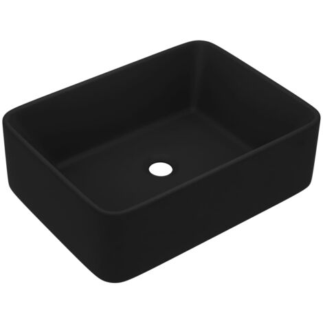 Lavabo salle de bain de luxe 41 cm céramique noir mat (1/5)