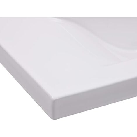 Lavabo salle de bain encastré 81 cm céramique blanc
