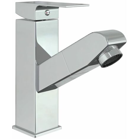 Robinet de lavabo rétractable de salle de bain mitigeur de lavabo mitigeur de salle de bain finition maison intérieur 17,2 cm chromée (1/5)
