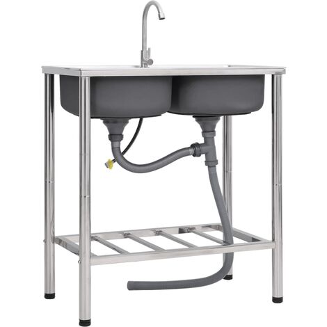 Double Lavabo Pliable Coleman Pour Camping, Avec Poignées, état Correct