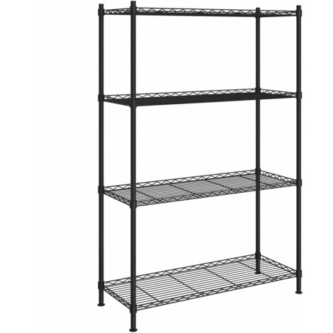 Étagère de rangement 4 niveaux 90 x 35 x 137 cm noir 200 kg (1/5)