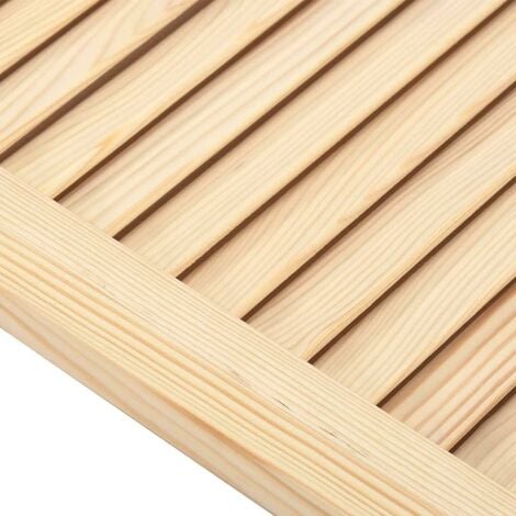 Bois de pin massif porte à persiennes porte d'armoire porte d'etagères revêtement pour placard penderie garde-robe paravent 99,3x39,4 cm