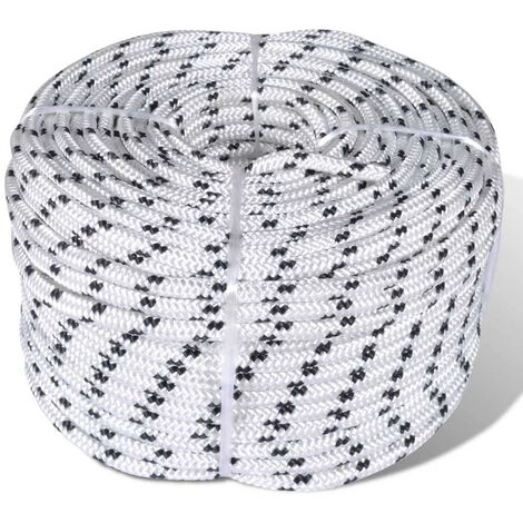 Corde de bateau tressée en bobine polyester 14 mm x 50 m (1/2)