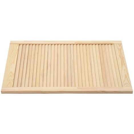 Porte à persiennes porte d'armoire porte d'étagères revêtement pour placard penderie garde-robe paravent 69 x 39,4 cm bois de pin massif