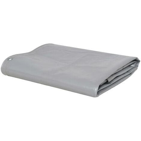 Bâche 650 g/m² 4x4 m couverture de camping protection jardin gris (1/5)