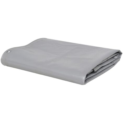 Bâche bâche polyvalente et résistante 650 g / m² 1,5 x 6 m gris (1/5)