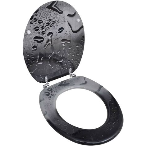 Abattant de WC avec couvercle goutte d eau lunette siège de toilette (1/5)