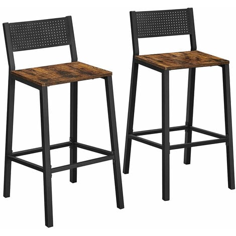 Tabourets de bar lot de 2 chaises hautes sièges cuisine salle à manger  bureau style industriel