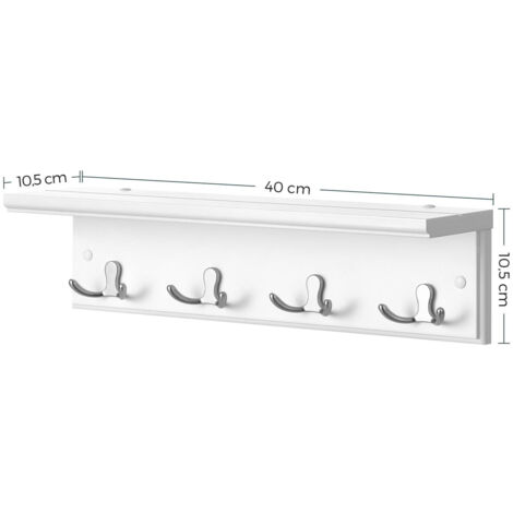 Emfogoo Porte Manteau Mural Bois Avec 4 Crochets, Patere Murale