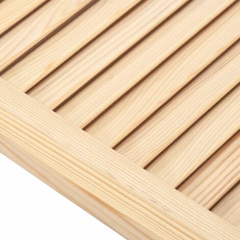 Bois de pin massif porte à persiennes porte d'armoire porte d'etagères revêtement pour placard penderie garde-robe paravent 69 x 49,4 cm