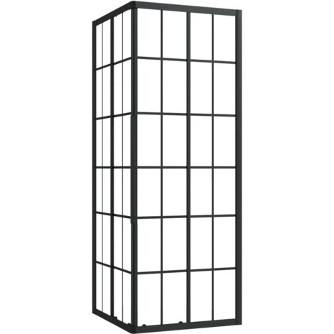 Cabine de douche paroi de baignoire paroi de douche cabine de baignoire accessoire de salle de bain maison intérieur ESG 80 x 80 x 180 cm noir (1/5)