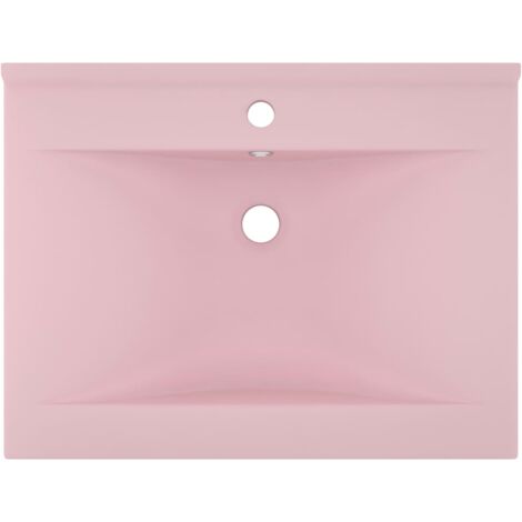 VBChome Meuble De Salle De Bain 60 Cm Blanc - Lavabo à Poser Avec Trou Pour Robinetterie (49 X 38 Cm) Et Robinet - Meuble Sous-vasque Avec 2 Tiroirs à