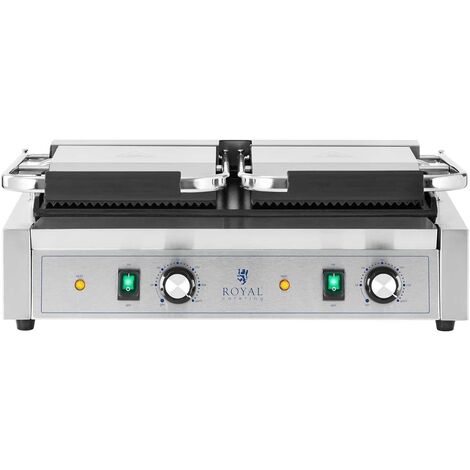 Grill panini électrique professionnel Grand Premium Rainurée-Lisse