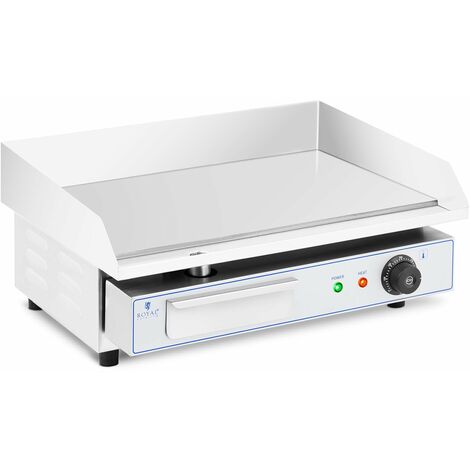 Plancha électrique professionnelle en inox pour restaurant de table 1 feu 55 x 40 cm (3 000 watts, 550 x 400 mm, lisse)