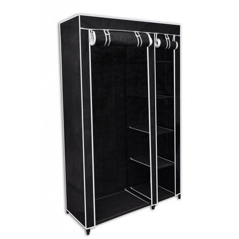 Armoires penderie etagère tissu noir entrée chambre camping (1/5)