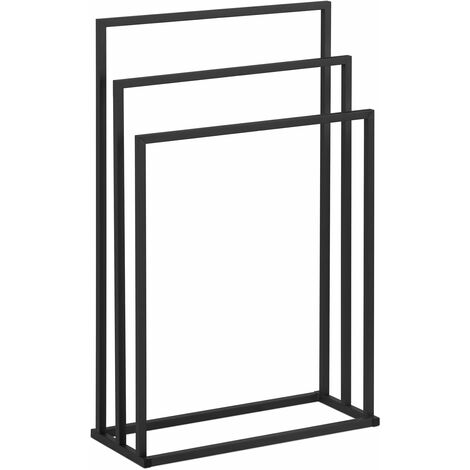 Porte-serviette sur pied en acier 3 barres (3 barres, largeur 55 cm, capacité de 6 kg, gris foncé) (1/5)