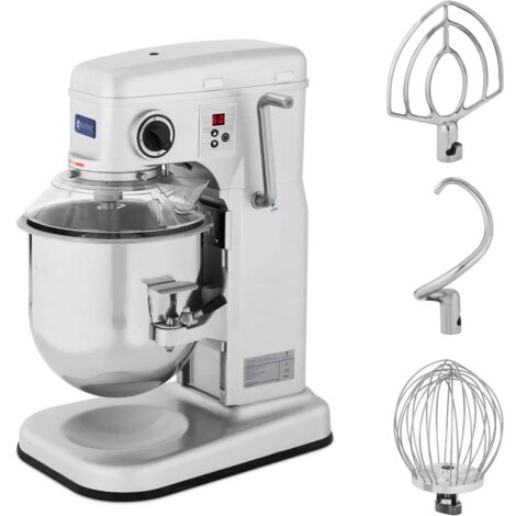 Helloshop26 – Pétrin professionnel à planétaire spirale 650W – Capacité 10L pour 5.5kg de pâte – Moteur 3 vitesses 230-580 tr/min – Couvercle pour ajout d'ingrédients (1/5)