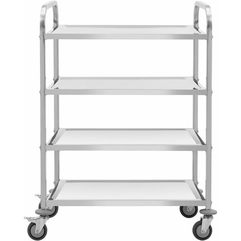Grand Plateau De Service En Inox Vintage 44.5 X 33 Cm Avec Poignées (occasion)