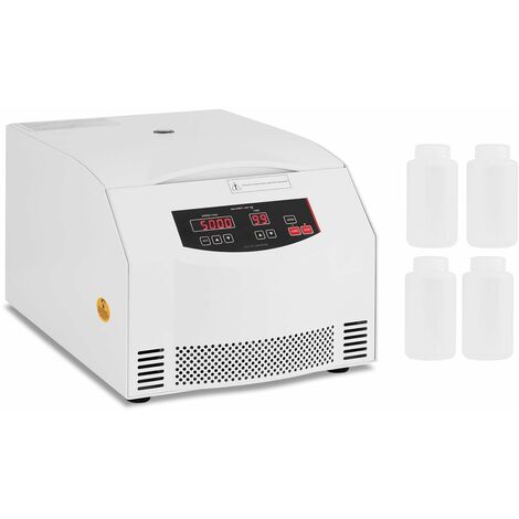 Centrifugeuse électrique de laboratoire minicentrifugeuse biologie paillasse table (500 w, 2 tubes de 250 ml, fcr 4 420 xg, 300-5 000 tr/min, minuterie 0-99 min) (1/4)