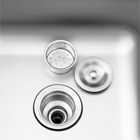 Plonge inox 1 bac avec dosseret avec étagère - 700 x 700 x 850 mm
