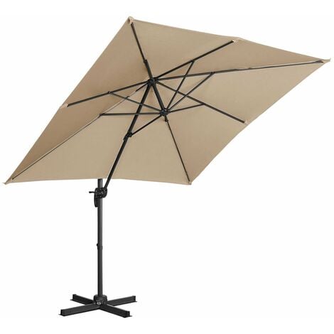 Parasol déporté 4x3 m rectangulaire taupe