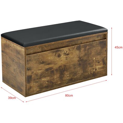 Banc à Chaussures Avec Siège Et Tiroir – Meuble Entrée, Couloir – Marron Rustique/Noir – Rangement Organisé