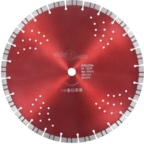Disque de coupe diamanté avec turbo et trous acier 350 mm (1/4)